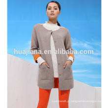 Casaco de malha de cashmere feminino de boa qualidade